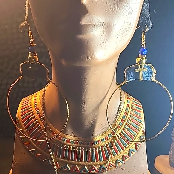 5 large hoops denim ankhs charms charms - Picture 1 of 7